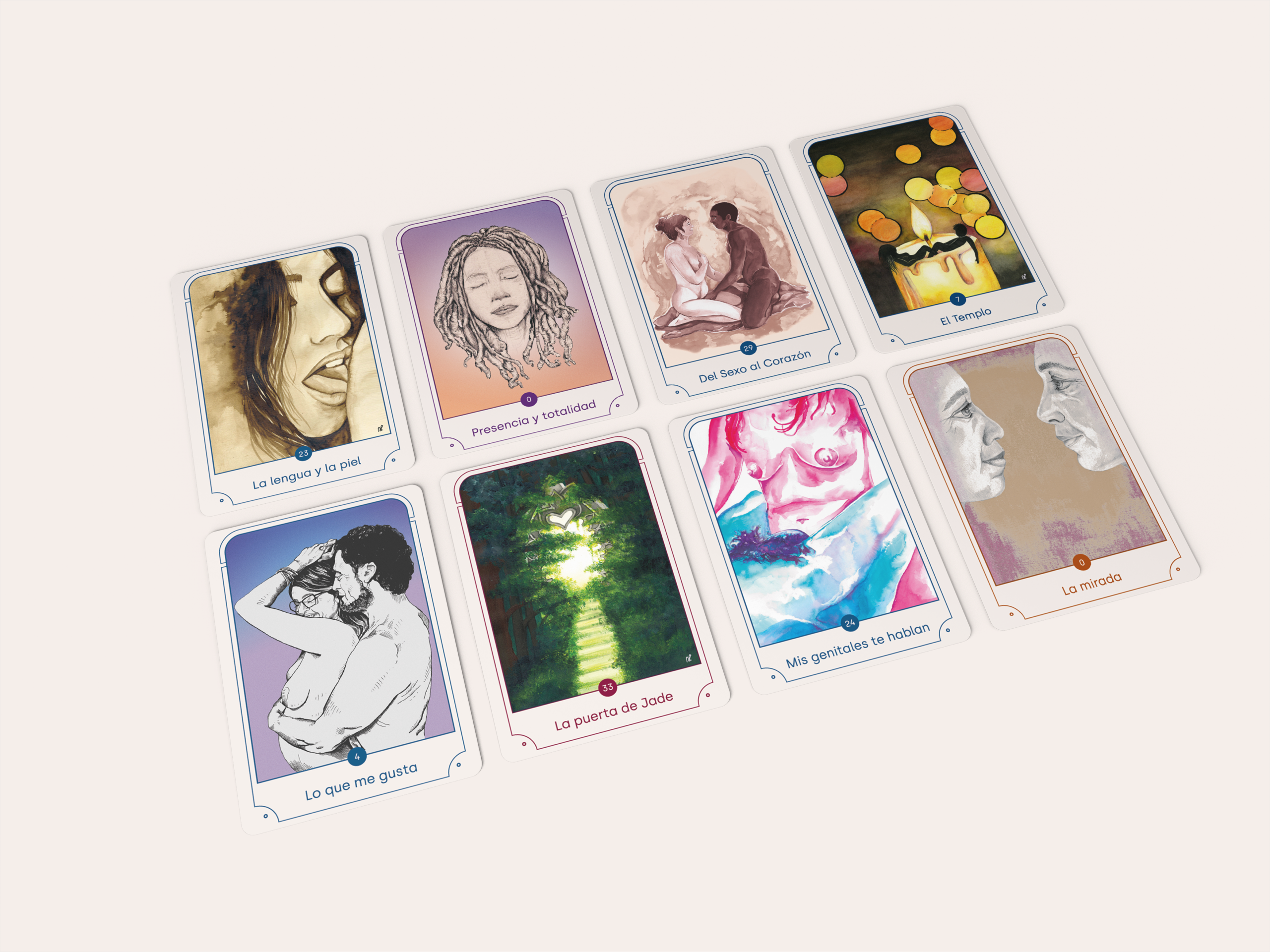 Cartas ilustradas del Juego de la Sexualidad Consciente